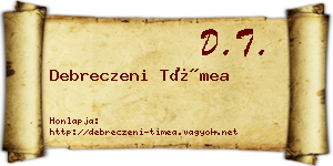 Debreczeni Tímea névjegykártya