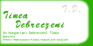 timea debreczeni business card